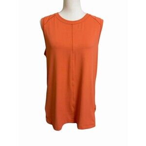 Athleta Women's L Orange Sunchaser Tank Top Active UPF 50+ w/ Zip Pocket